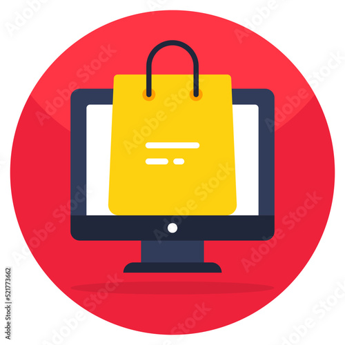 Modern design icon of online shopping