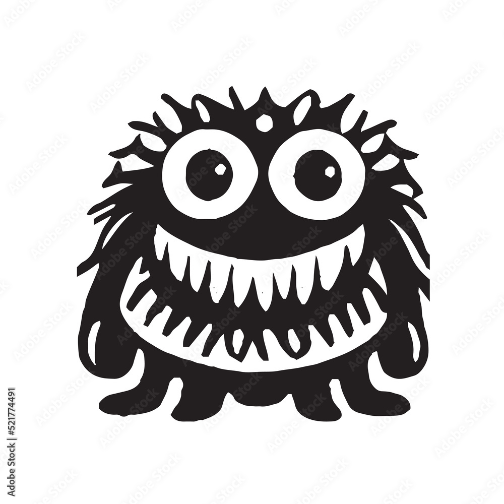 Fototapeta premium monster black and white illustration