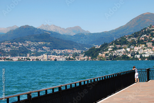 Panorama sulla città di Lugano da Campione d'Italia. photo