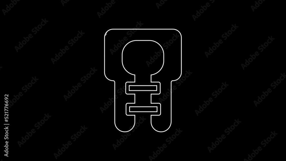 White line Life jacket icon isolated on black background. Life vest icon. Extreme sport. Sport equipment. 4K Video motion graphic animation White line Life jacket icon isolated on black background. Life vest icon. Extreme sport. Sport equipment. 4K Video motion graphic animation
