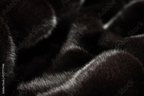 natural black mink fur background