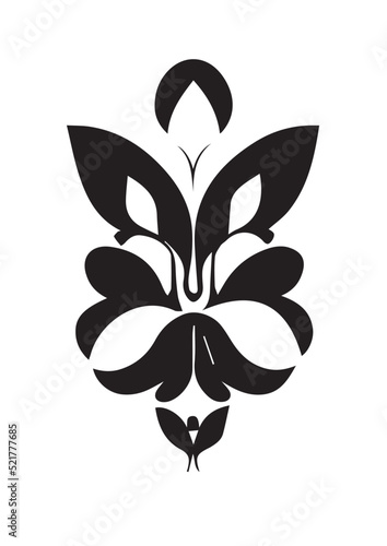 Fototapeta Naklejka Na Ścianę i Meble -  Floral Illustration Tattoo Black and White