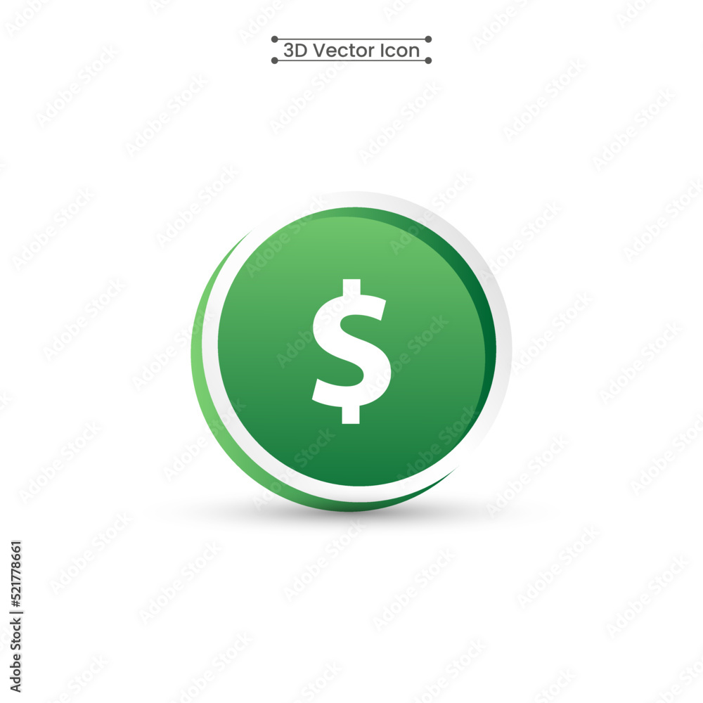 3D Dollar Icon Vector Illustration.ai 3D Dollar Icon Vector Illustration.ai