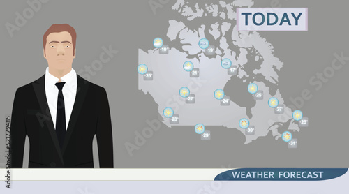 Weather forecast Canada. vector illustration