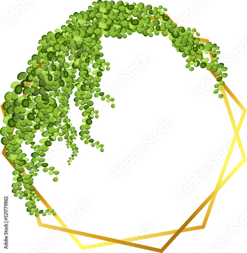 Green vine, creeper or ivy hanging from above or climbing the wall.Decorative column for garden or home.Template on white background