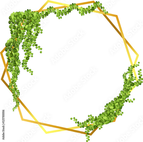 Green vine, creeper or ivy hanging from above or climbing the wall.Decorative column for garden or home.Template on white background