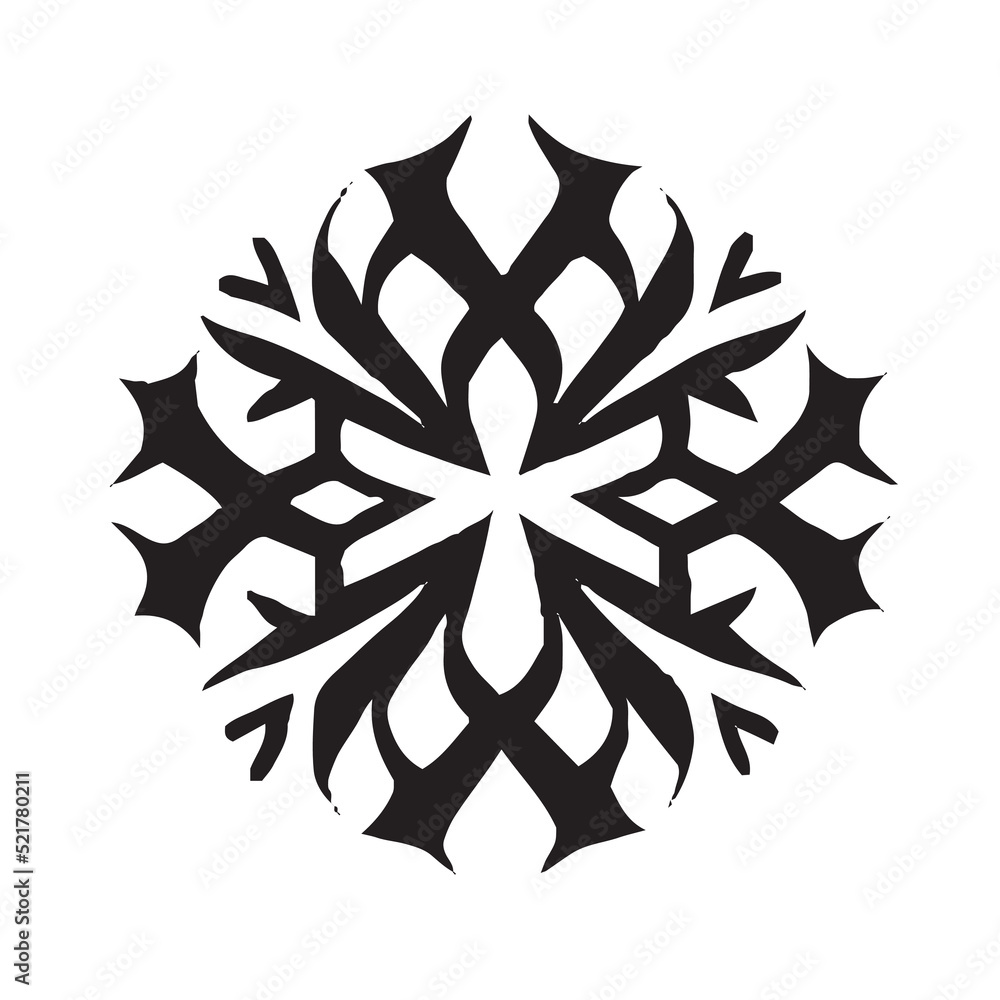 Christmas Winter Snowflake Illustration Black and White
Christmas Winter Snowflake Illustration Black and White