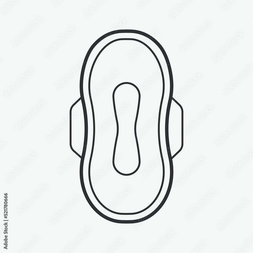 Sanitary napkin line icon. Woman Menstruation Cycle. Periods Pad. Vector illustration Sanitary napkin line icon. Woman Menstruation Cycle. Periods Pad. Vector illustration