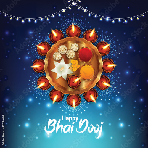 Indian festival happy bhai dooj greeting card photo