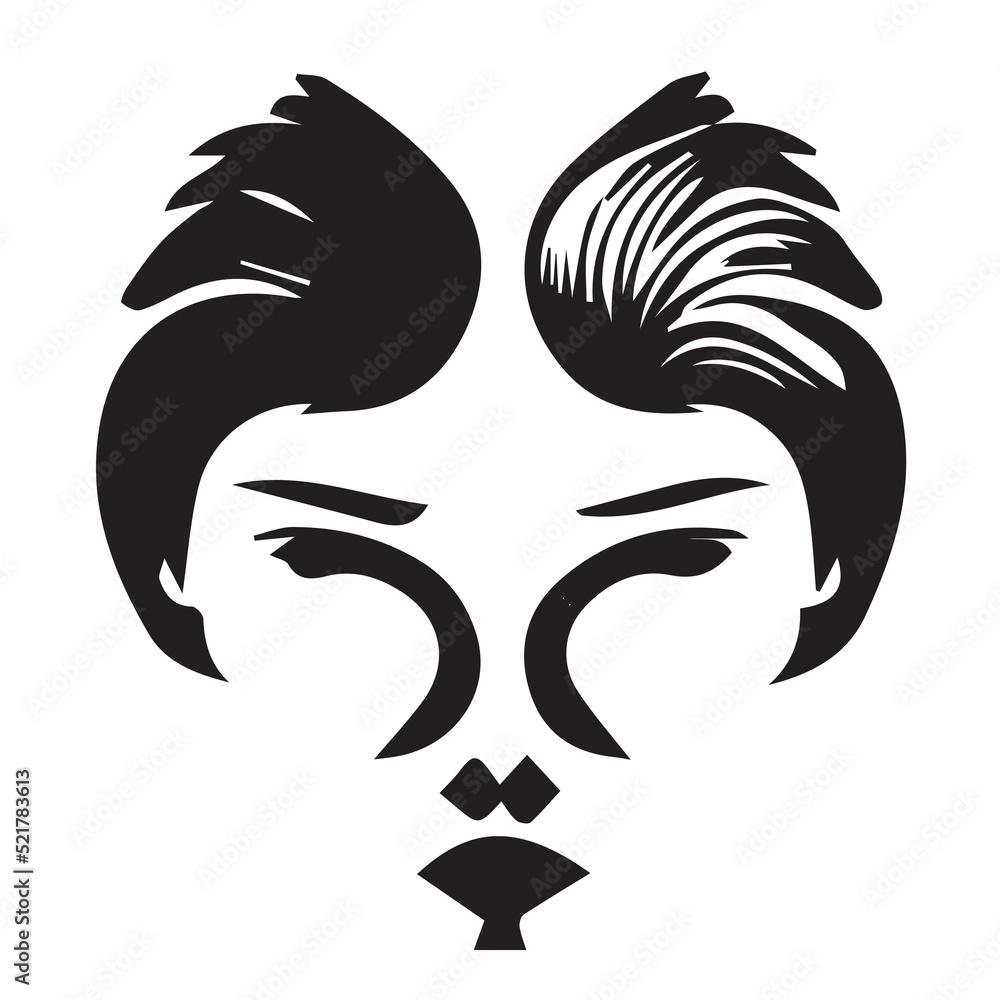 Obraz premium Woman Face Illustration for Hair Salloon