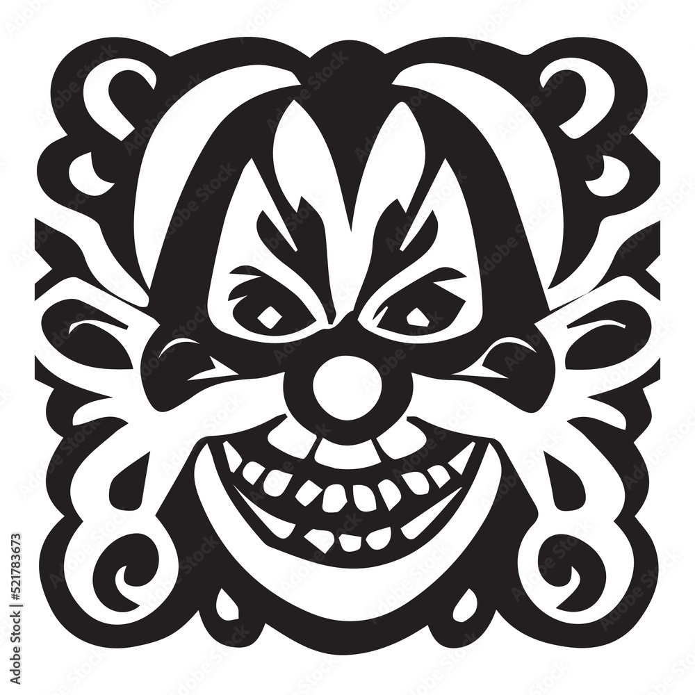 Fototapeta premium Evil Clown Black and White