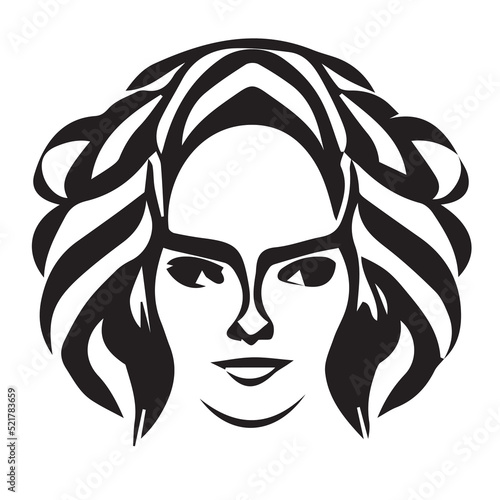 Woman Face Illustration for Hair Salloon