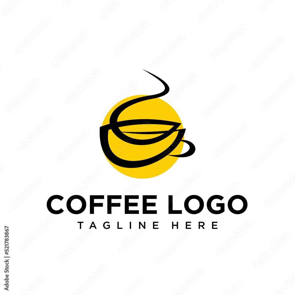 Coffee logo design for shops, coffee shops, restaurants, labels, and