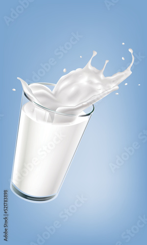 Milk splash in a glass