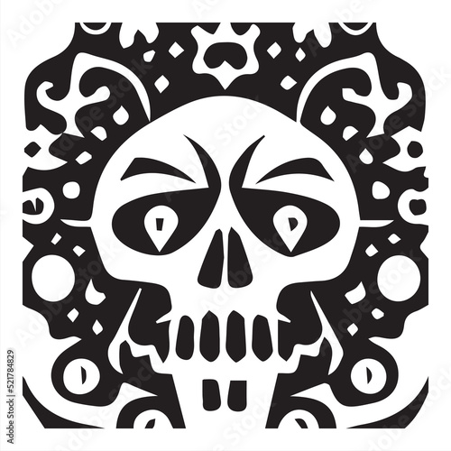 Day of the Dead Skull Illustration