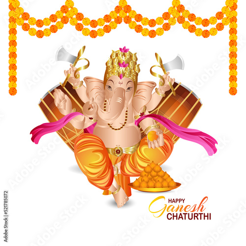 Happy ganesh chaturthi celebration greeting card