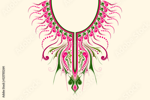 Ethnic Neck Collar Embroidery for fashion and other uses in vector. Geometric oriental pattern ethnic traditional flower necklace embroidery designs for fashion clothes, t-shirts in tribal style.