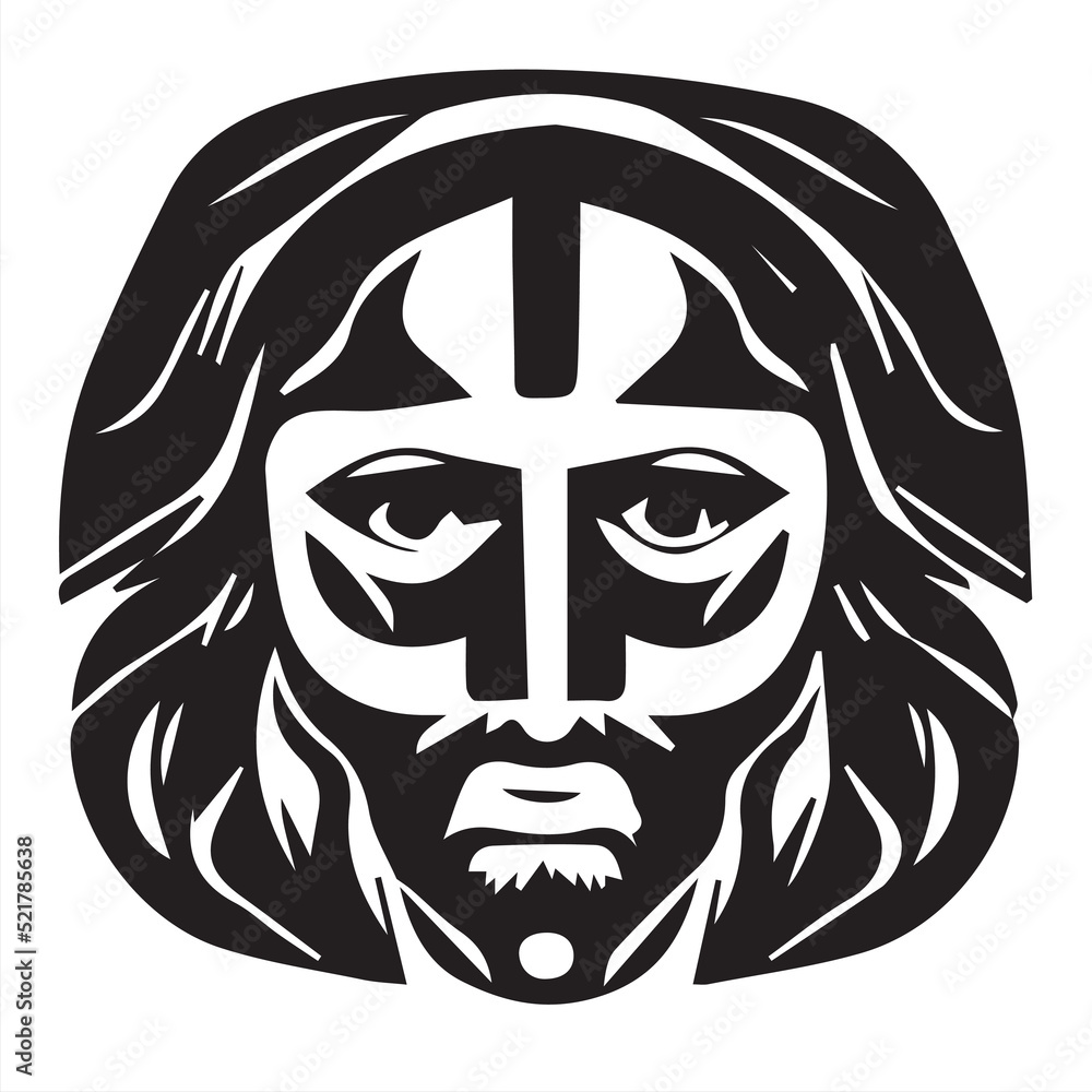 Jesus Black and White Illustration