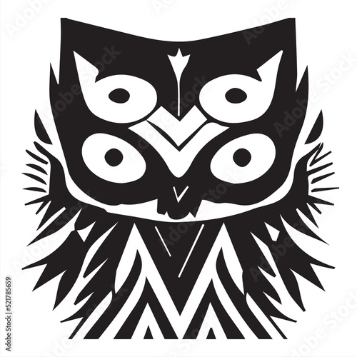 Fototapeta Naklejka Na Ścianę i Meble -  Owl Black and White