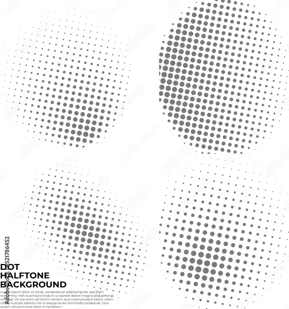 set of black and white halftone dots background