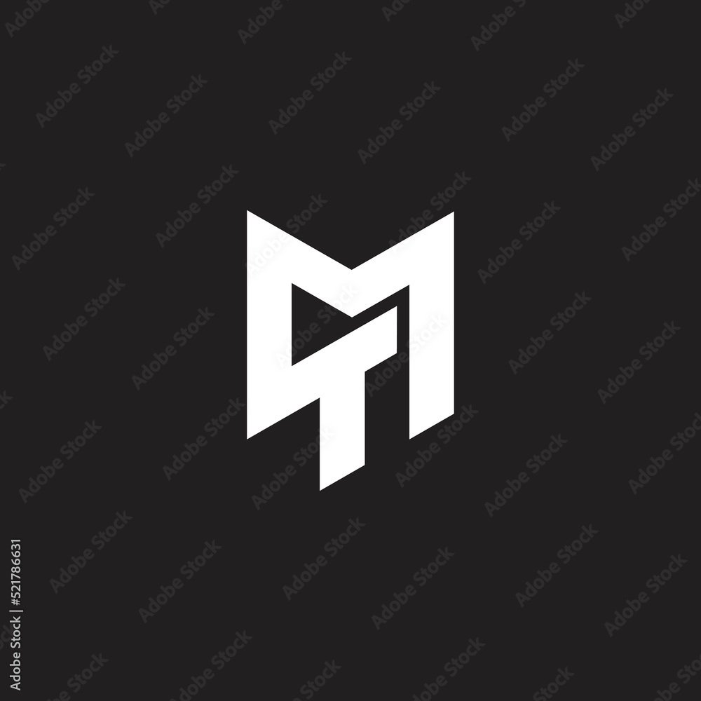letter tm simple geometric logo vector letter tm simple geometric logo vector