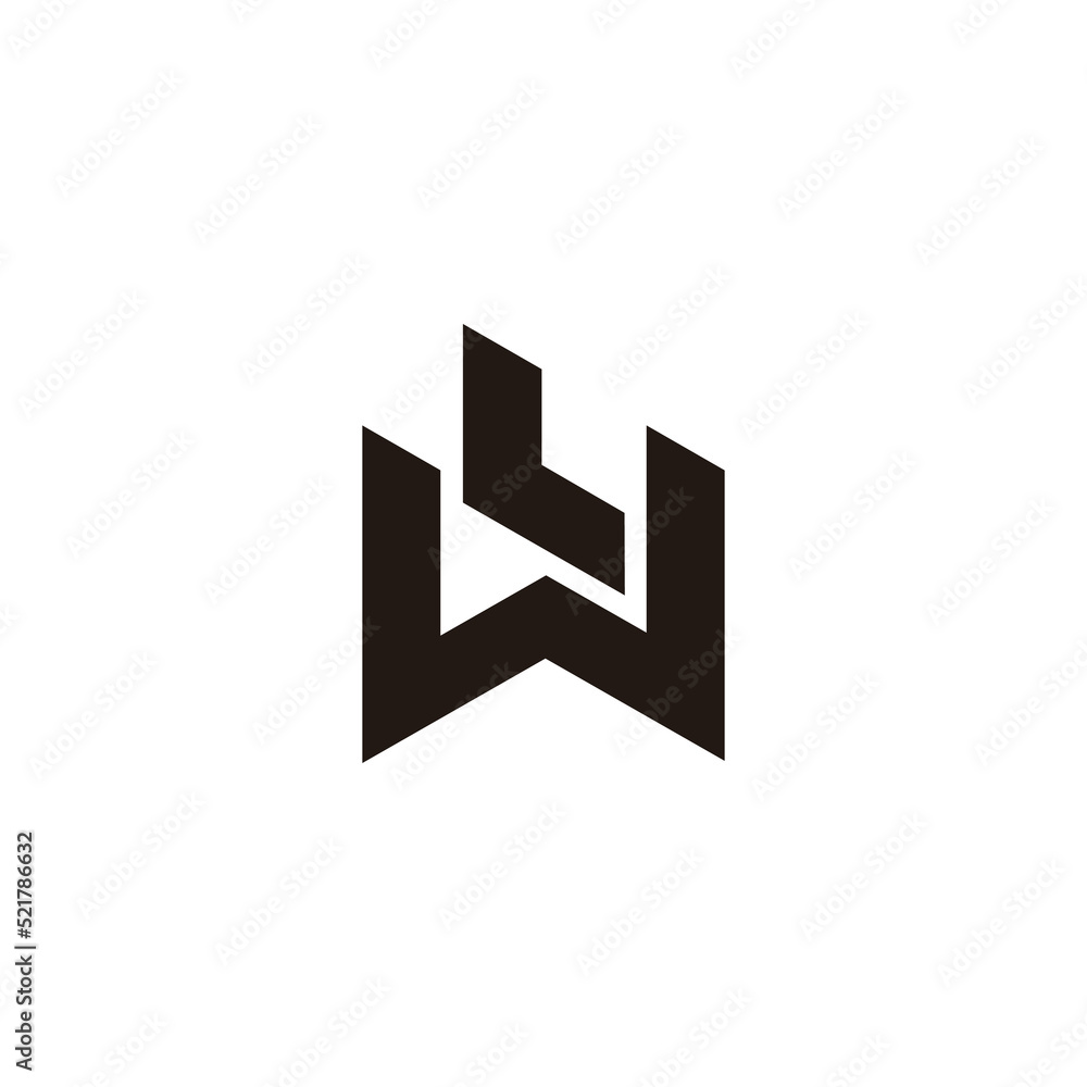 letter lw simple geometric logo vector letter lw simple geometric logo vector