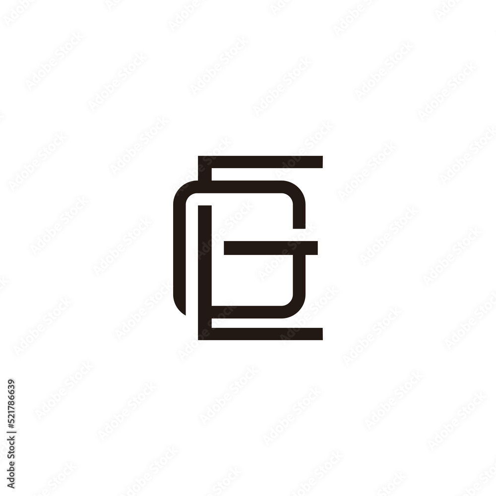 letter ge linked geometric line logo vector letter ge linked geometric line logo vector