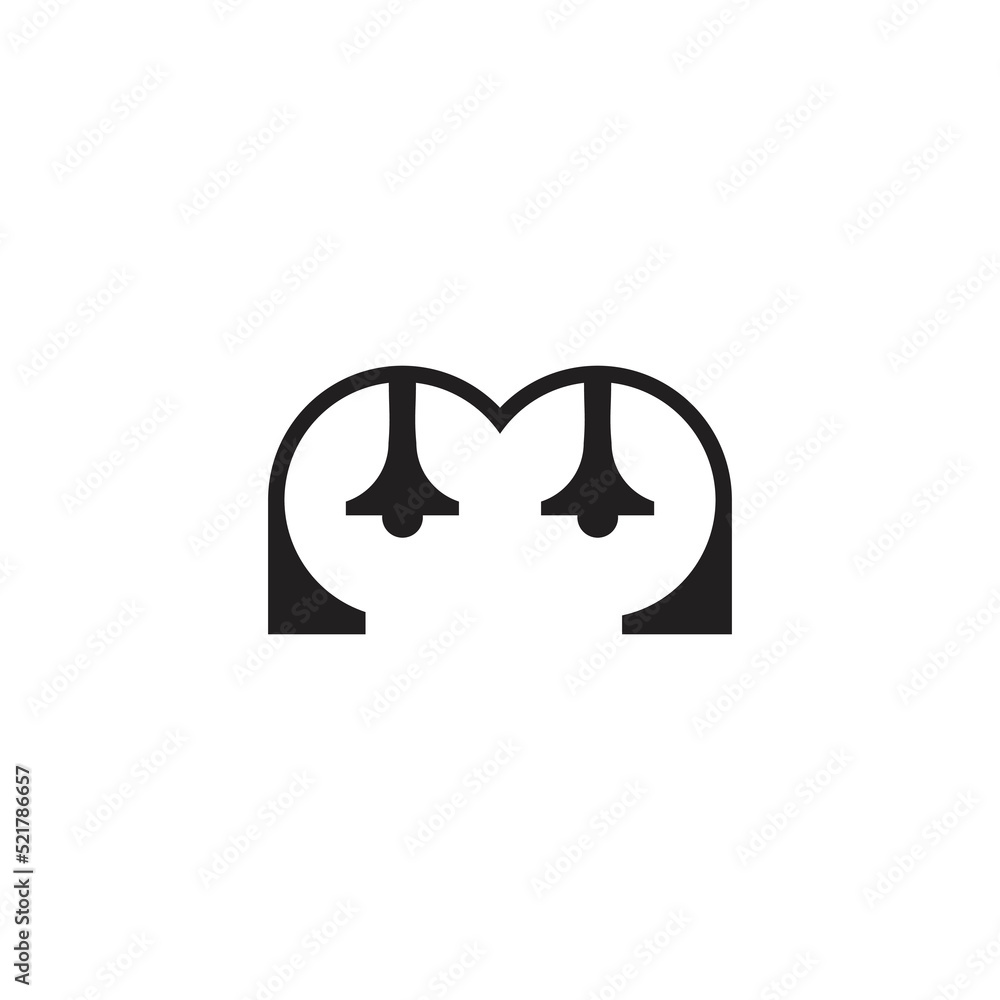 letter m abstract lamp symbol logo vector letter m abstract lamp symbol logo vector