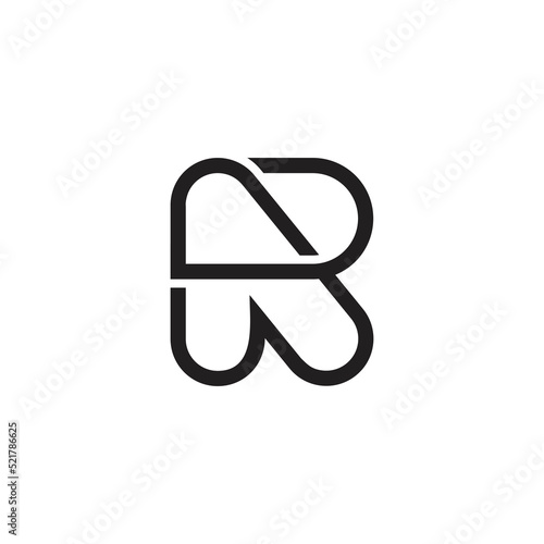letter r arrow infinity line symbol logo vector