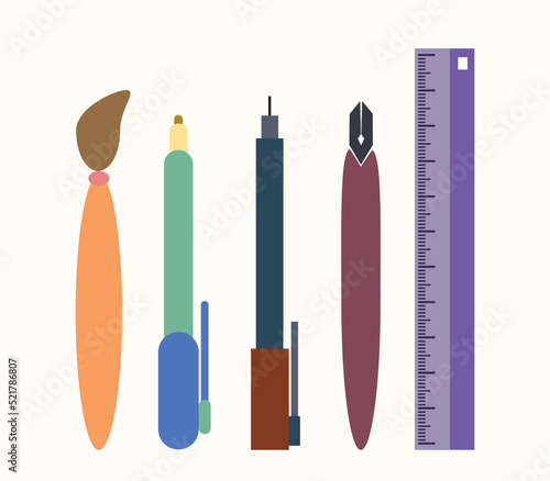 set of stationery or tools