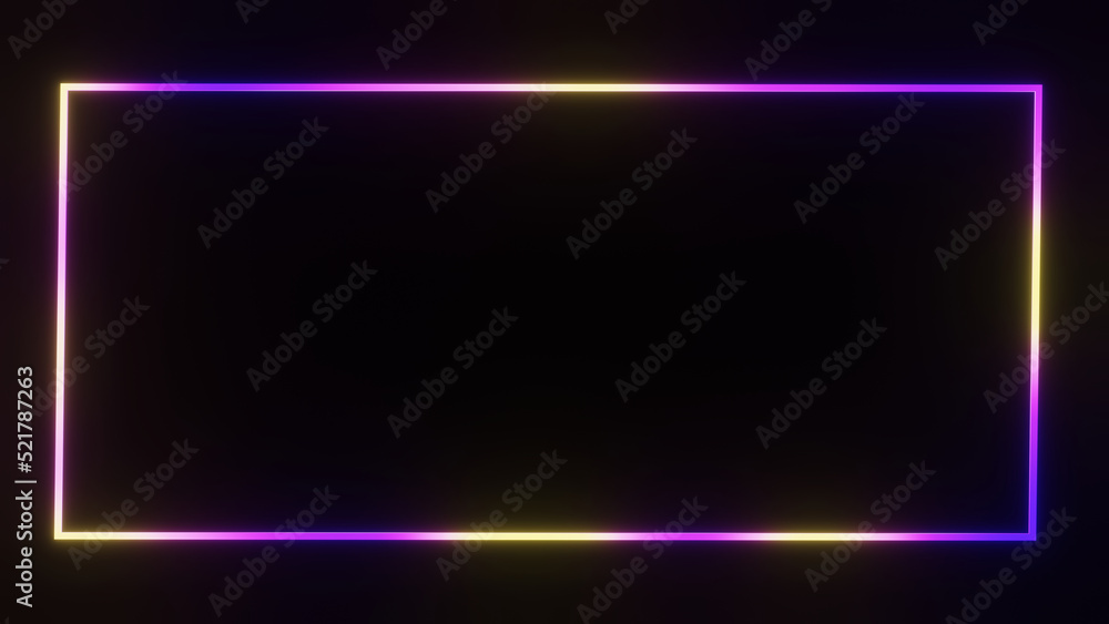 3d render of retro colored glowing frame, empty space for text 3d render of retro colored glowing frame, empty space for text