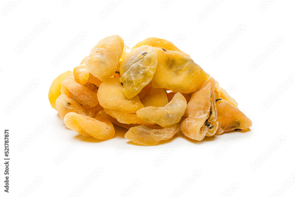 Dried passion fruit isolated on a white background. Dried passion fruit isolated on a white background.