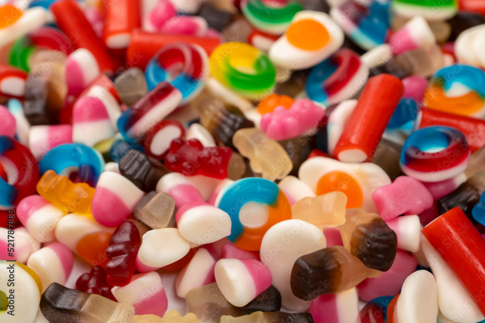 Tasty mix of jelly colorful candies. Tasty mix of jelly colorful candies.
