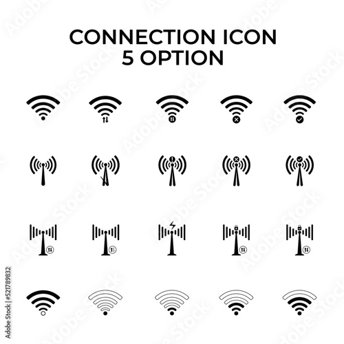 Elegant 5 Set of Icons for Connections