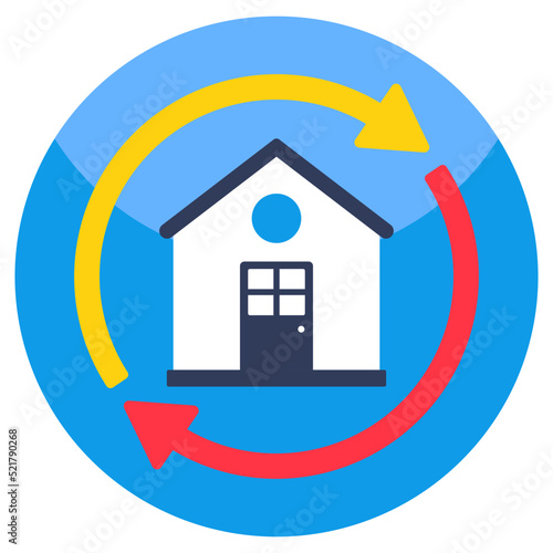 A colored design icon of home relocation 