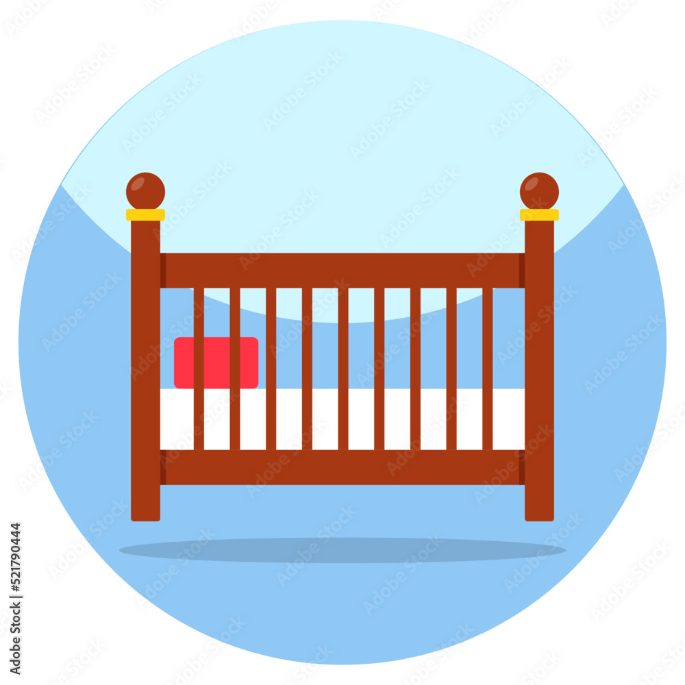 An icon design of baby crib An icon design of baby crib