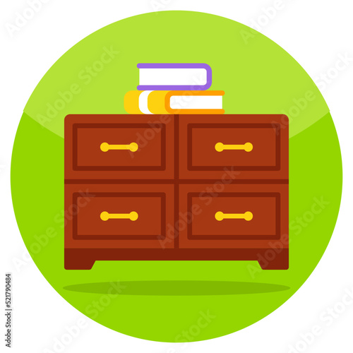 Modern design icon of books cabinets 
