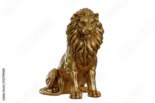 Golden lion isolated 3d rendering png