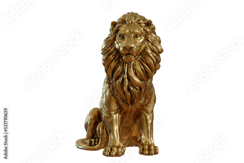 Canvastavla Golden lion isolated 3d rendering png