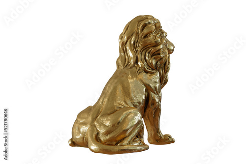 Golden lion isolated 3d rendering png