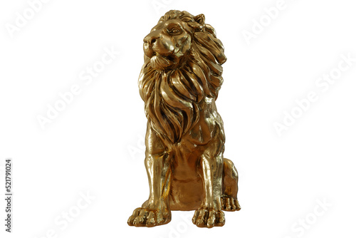 Golden lion isolated 3d rendering png