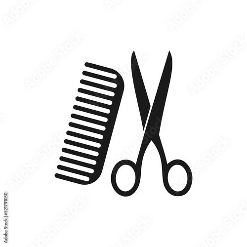 Scissors comb. Barber icons.