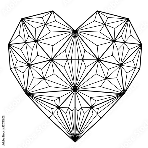 diamond geometrical heart illustration