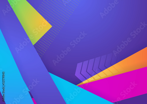 Wallpaper Mural Modern colorful blue abstract geometric background. Tech with square, triangle, circle, and geometric shapes. Vector abstract graphic design banner pattern background template. Torontodigital.ca