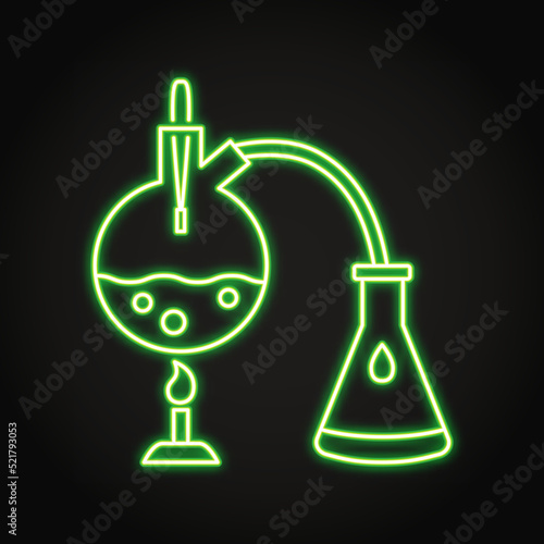 Distillation process neon icon in line style