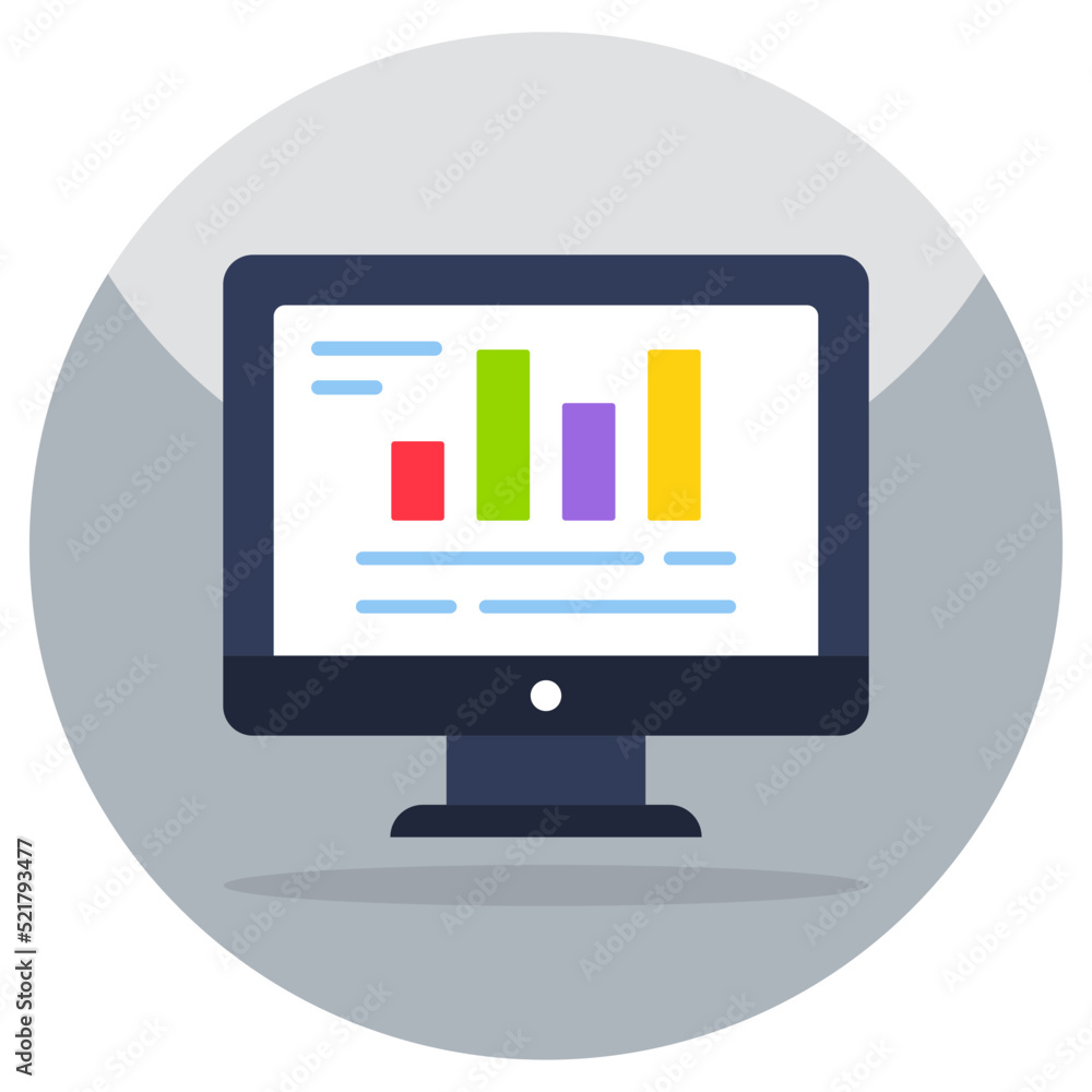 Colored design icon of online infographic Colored design icon of online infographic