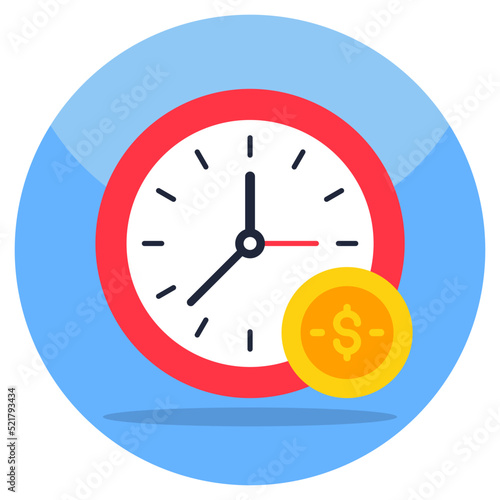 Creative design icon of time is money 