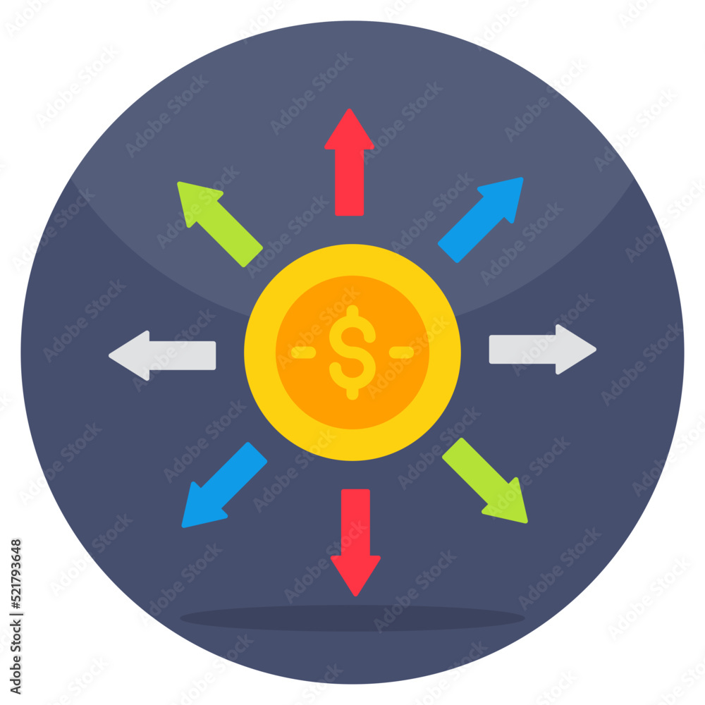 Trendy vector design of cash outflow Trendy vector design of cash outflow