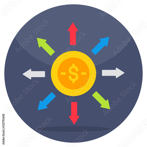 Trendy vector design of cash outflow 
