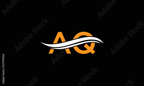 AQ,QA letter logo design on luxury background. AQ,QA monogram initials letter logo concept. AQ,QA icon design. AQ,QA elegant and Professional white color letter icon on black background.
